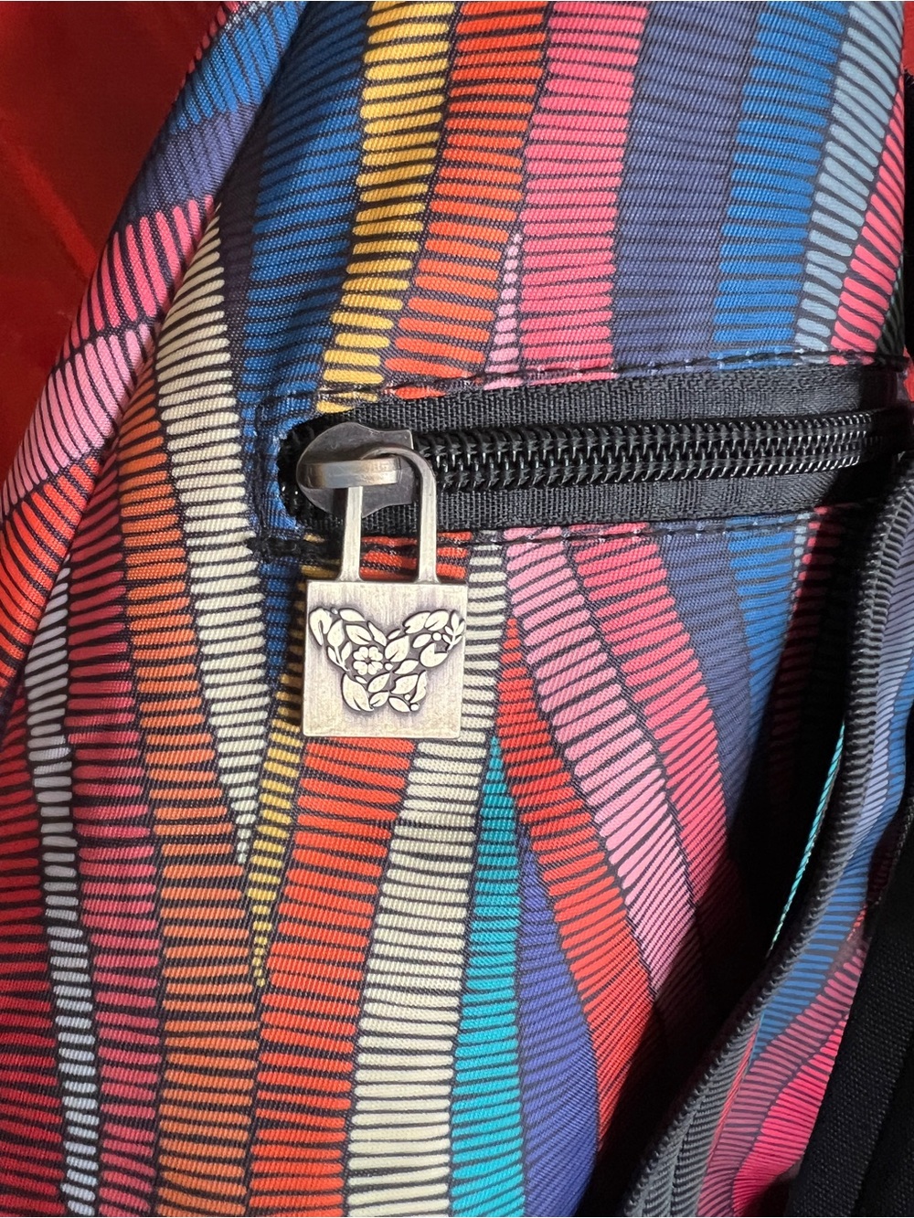 Black Butterfly Multicolor Wave-Pattern Women’s Sling Backpack - Picture 5 of 9